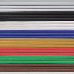 gray, black, white, blue, green, red, brown and tan paper tape